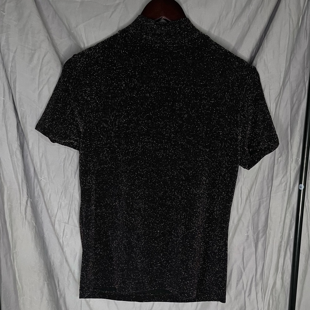 vintage sparkly mock neck top